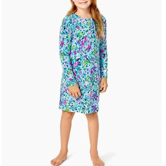 Lilly Pulitzer girls kid long sleeve shift dress in multi dive bar 27203 - Picture 3 of 9